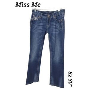 Miss Me Womens Bootcut Jeans Size 30 Embellished Pockets Denim